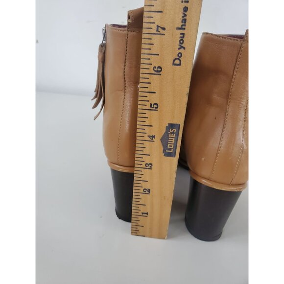 Opening Ceremony Leather Ankle Boots Caramel Brown Bootie Size 37.5 US 6.5 Shoes - Picture 8 of 15